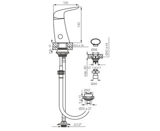 Grifería de Bidet Fv L2 Epuyén Monocomando 0189/L2 Cromo
