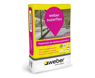 Pegamento para Porcelanato Impermeable Weber Super Flex x25Kg