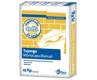 Revestimiento Yeso Monocapa Manual Tuyango x 25kg