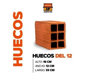 Ladrillo Hueco 12X18X33 Cerámica Marcos Paz
