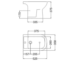 Bidet 1 Agujero Ferrum Bari Bkm1-B Blanco