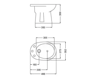 Bidet 3 Agujeros Ferrum Andina Bea3 Blanco 2° Calidad