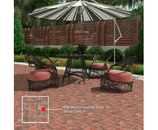 Cerámica Esmaltada Allpa Pórfido Rojo 46X46