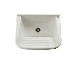 Pileta Lavatorio Blanca Simple p/Amurar 60cm